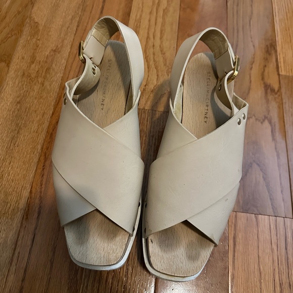 Stella McCartney Women's Cream Wedge Sandals - Picture 5 of 5